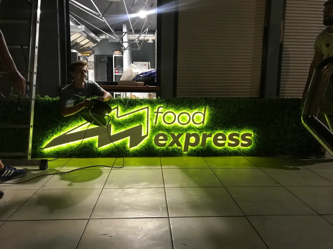 Neon sign of a food project