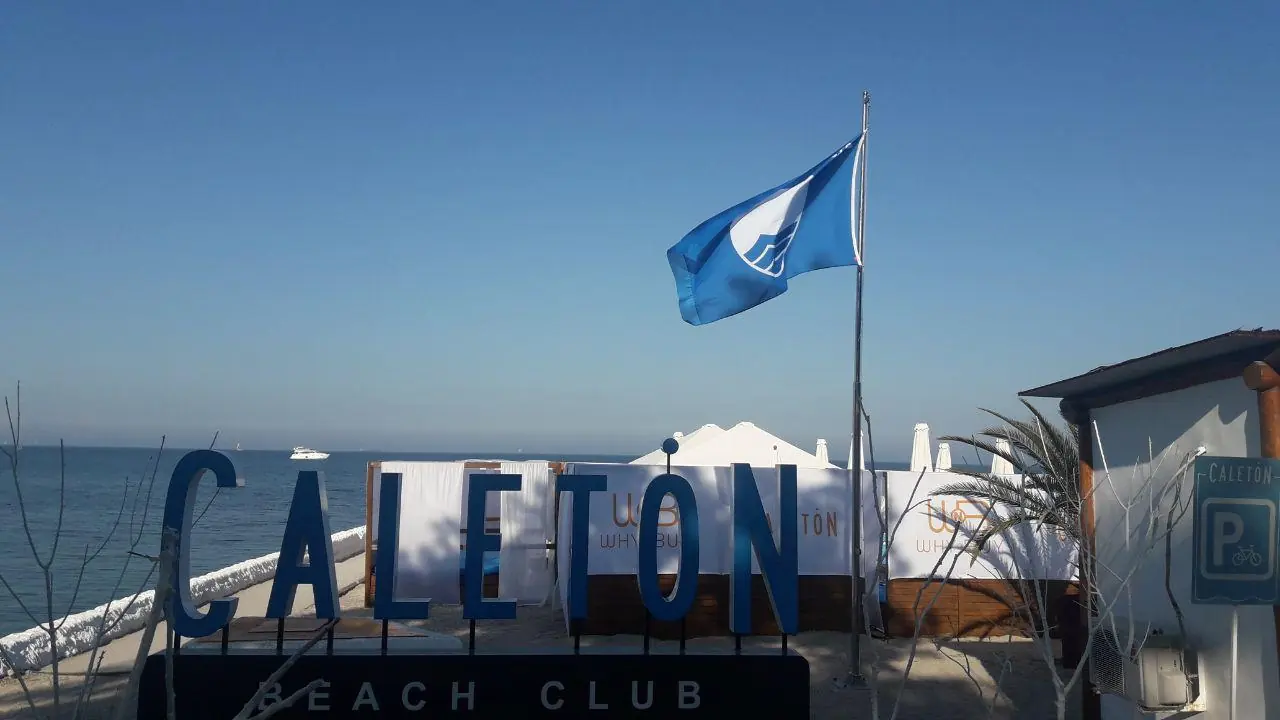Beach club entrance sign