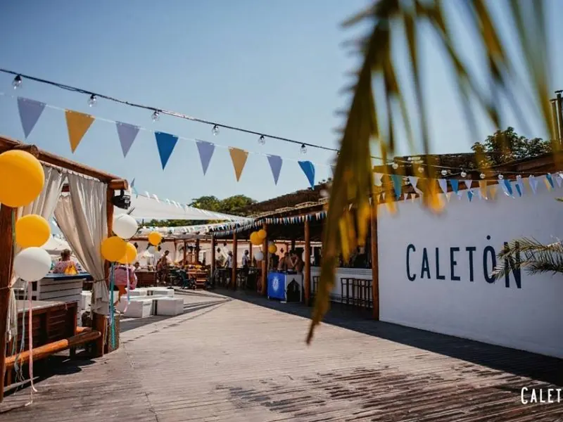 Beach club exterior on an opening day