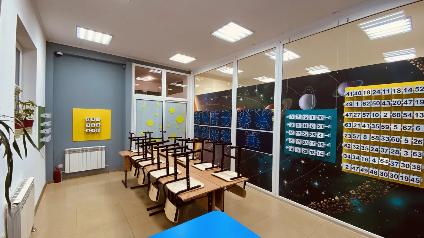 Training room with study materials